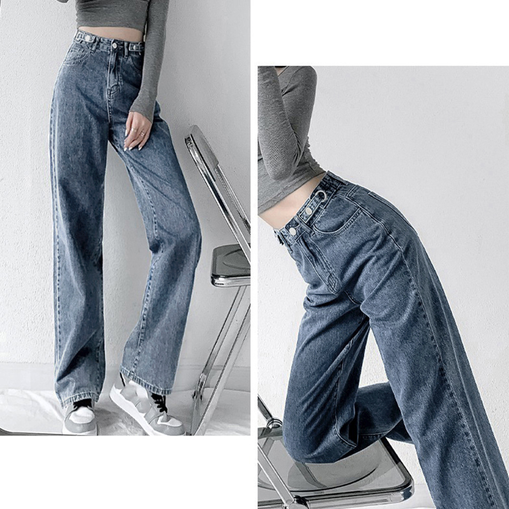 ワークパンツ ハイウエストストレートデニム 美脚効果 レディース