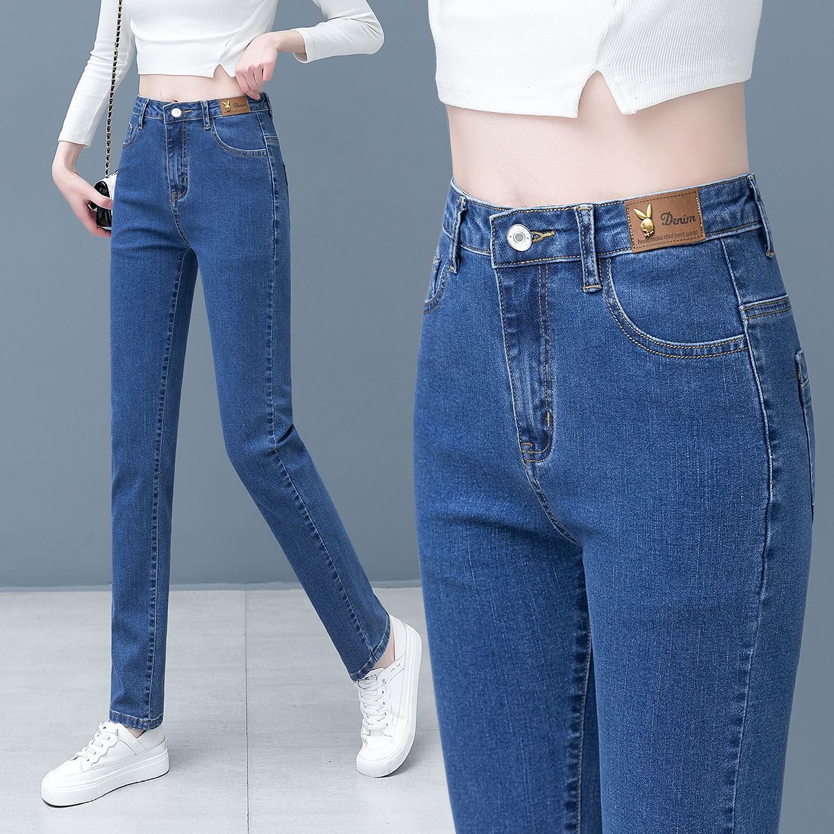ワークパンツ すっきりシルエット美脚デニム 秋冬