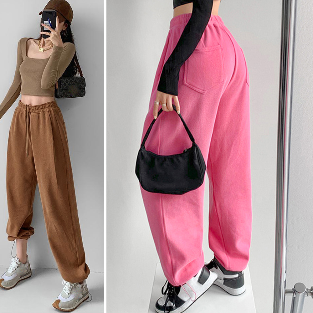 ワークパンツ 韓国風 ゆったりチノパン レディース 新作