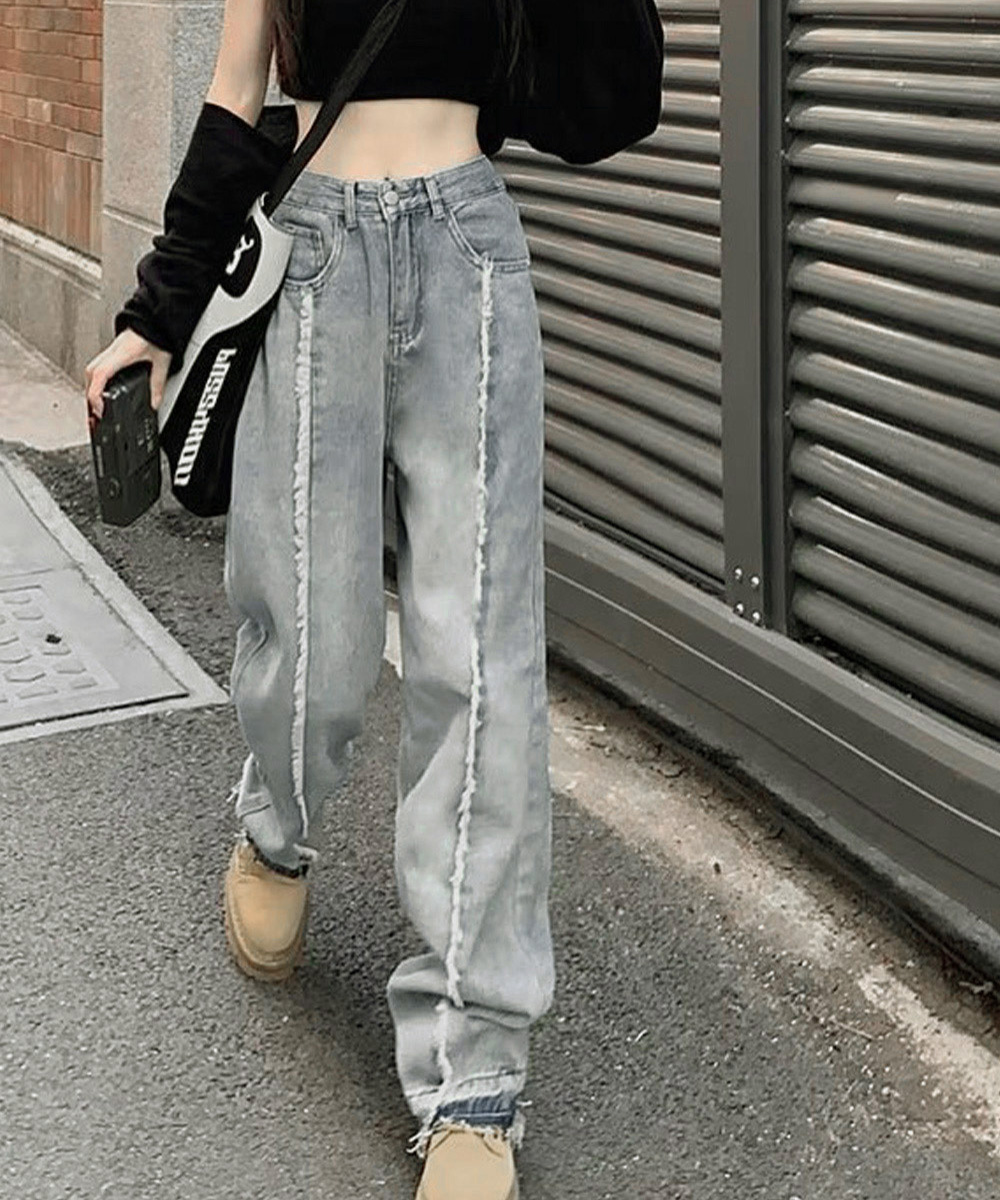 ワークパンツ センターライン美脚デニム ヴィンテージ