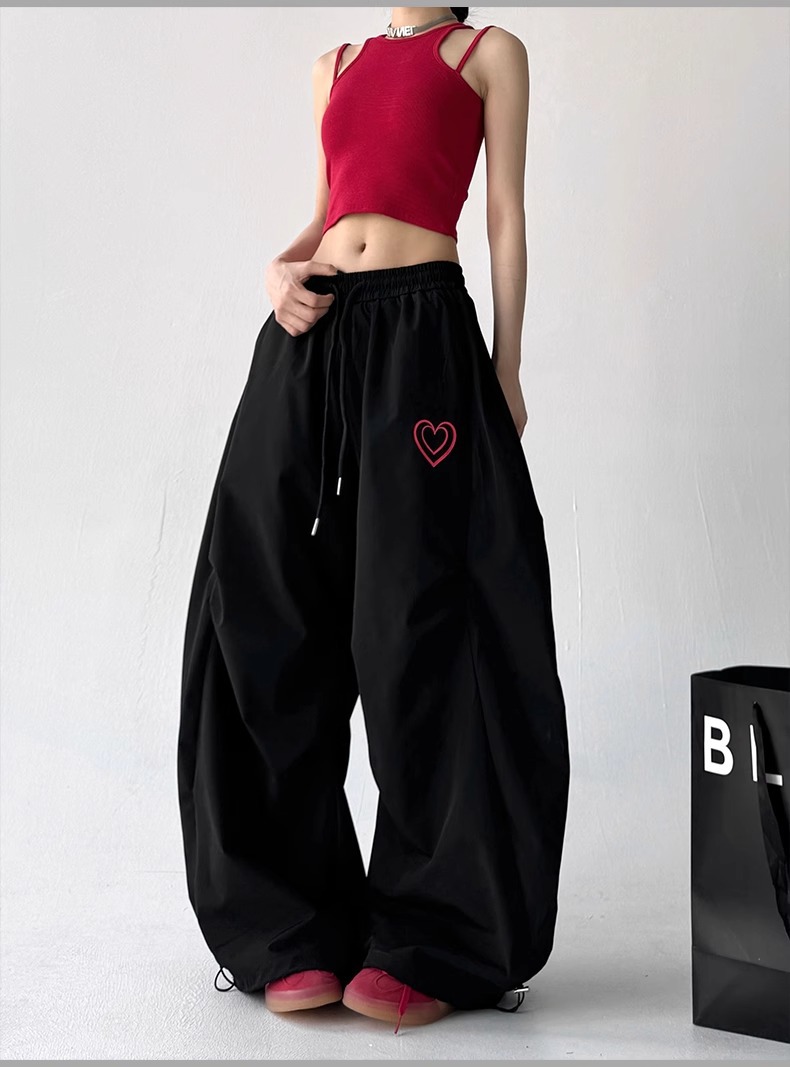パンツセットアップ ハートモチーフ超ワイドパンツセット