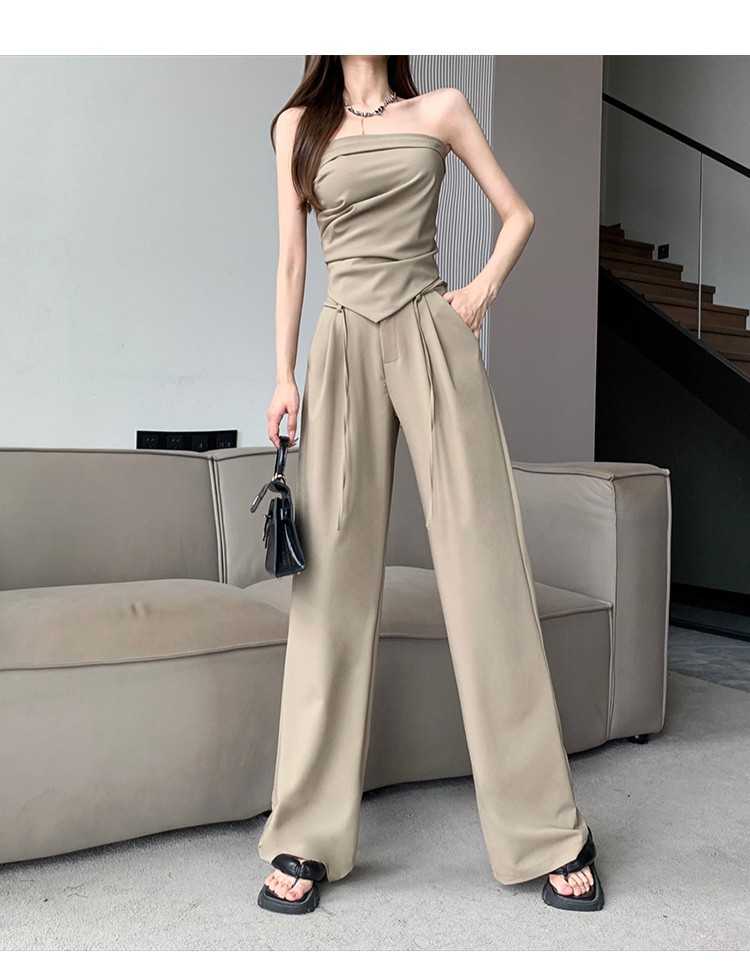 パンツセットアップ アシンメトリーベアトップセットアップ