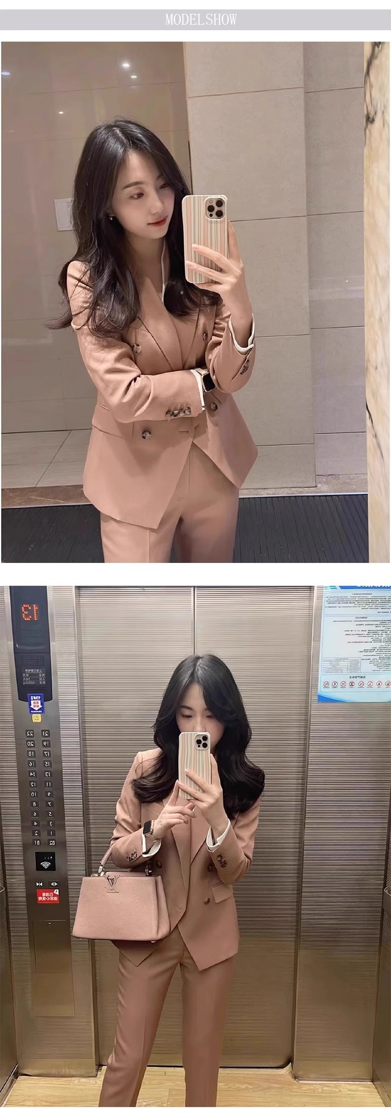 パンツセットアップ 洗練ダブルジャケットセットアップ