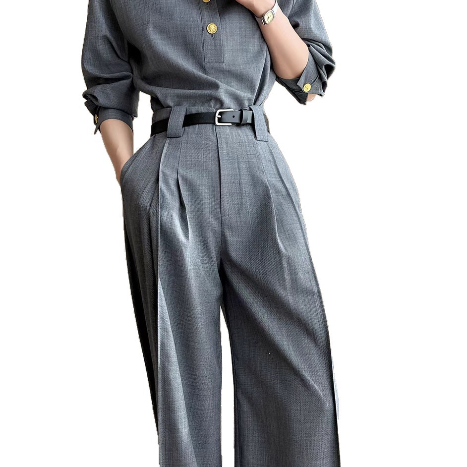 パンツセットアップ 洗練ワイドパンツセットアップ