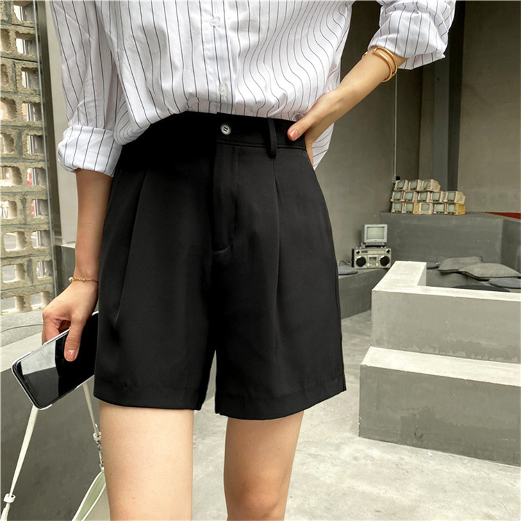 パンツセットアップ 上品シルエット タックショートパンツ