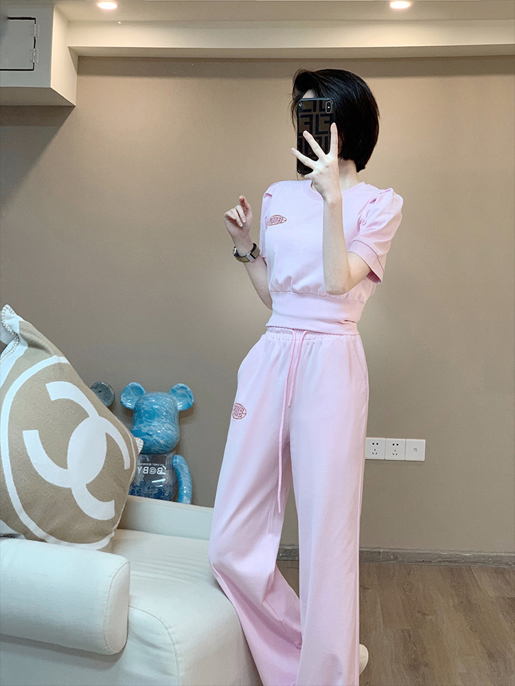 パンツセットアップ やわらか素材ワイドパンツセットアップ