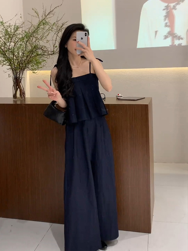 パンツセットアップ フォーマル ケミカルキャミソールワイドパンツセット
