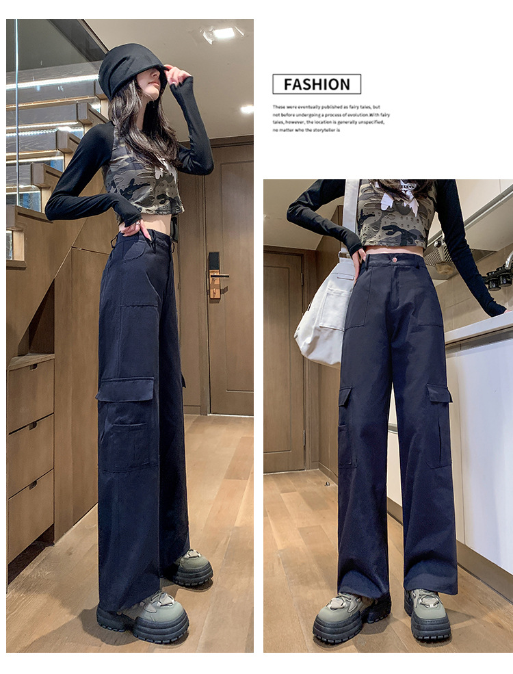 パンツセットアップ ゆったりカーゴポケット付きワイドパンツ