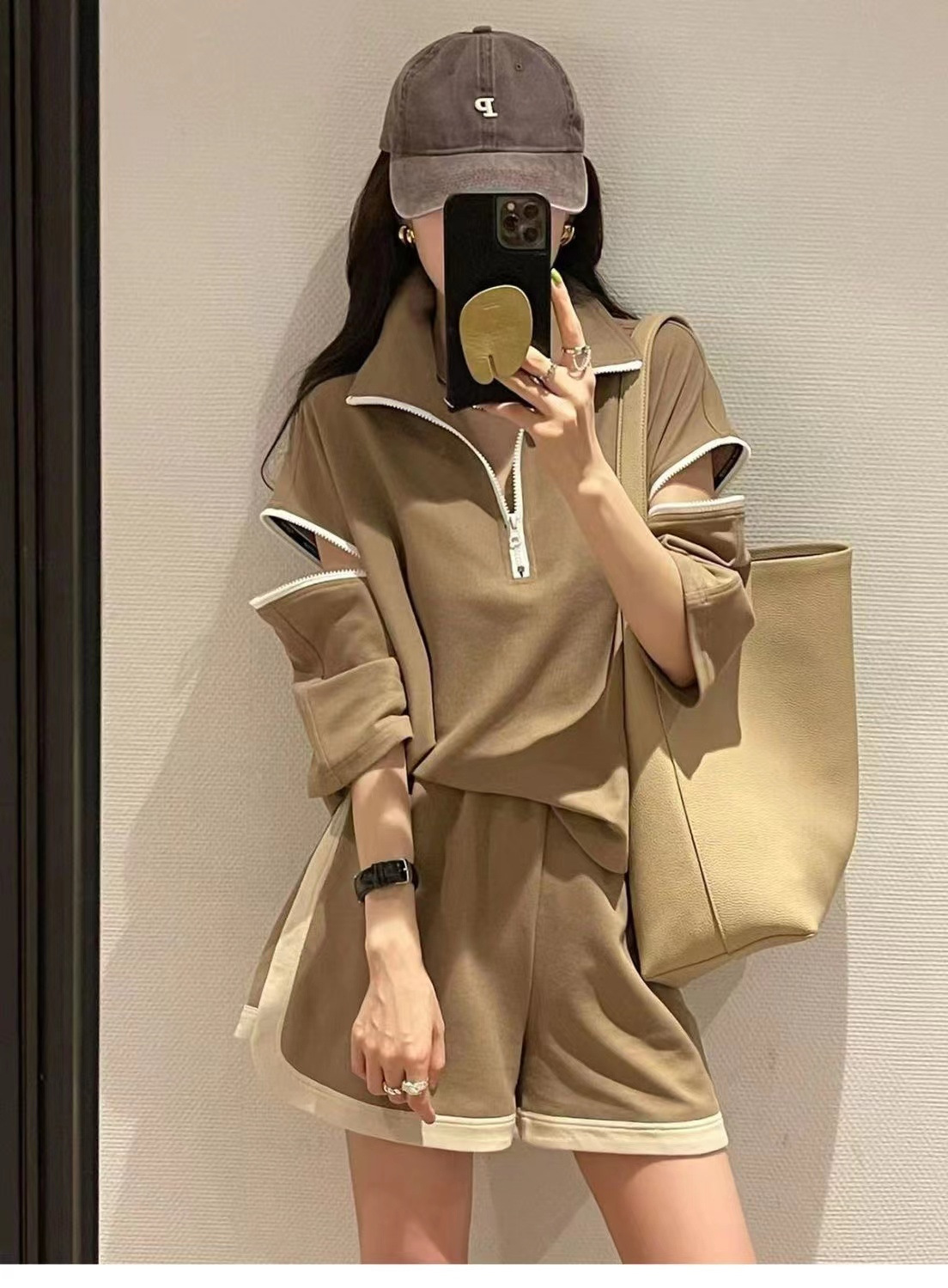 パンツセットアップ ハーフジップ スポーティーセット