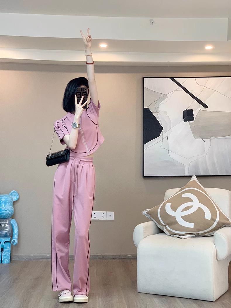 パンツセットアップ パイピングデザイン上品セットアップ