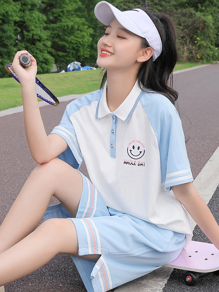 パンツセットアップ ショート スマイルポロシャツパンツセット