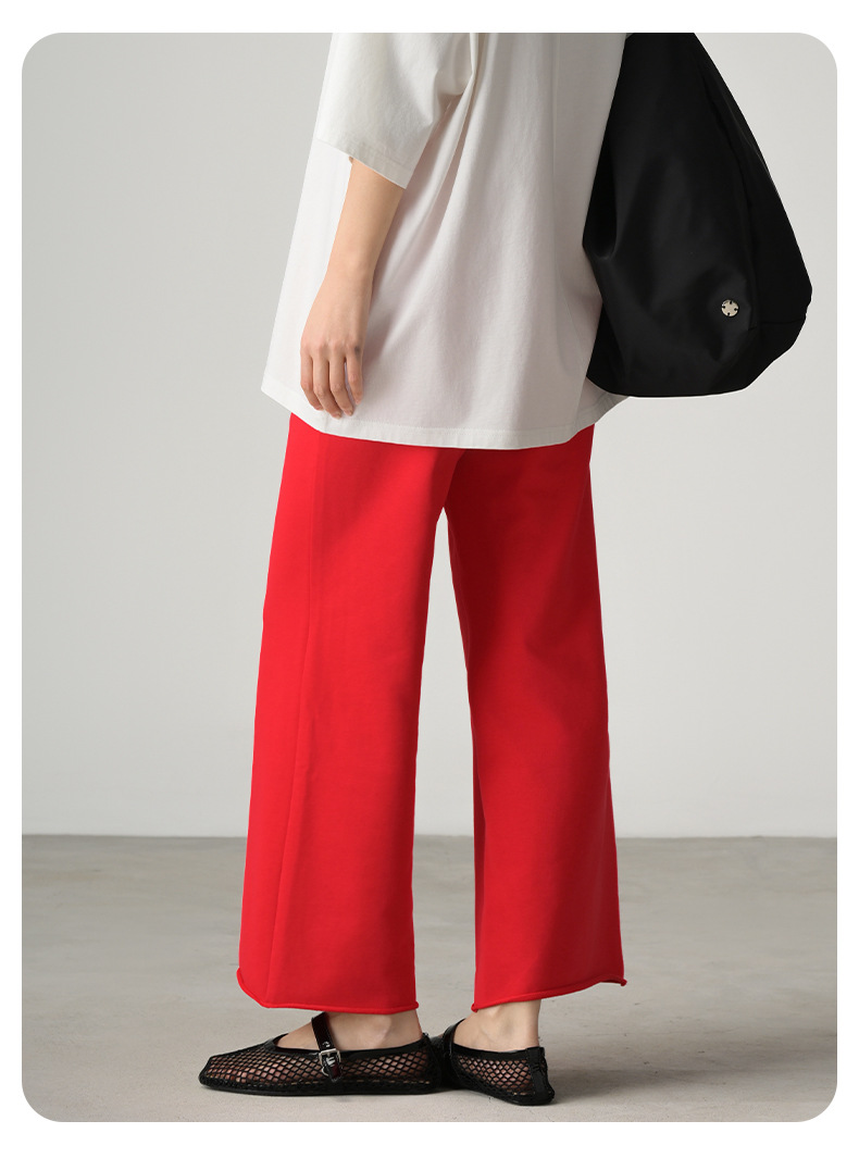 パンツセットアップ ゆったりドロスト風ワイドパンツ