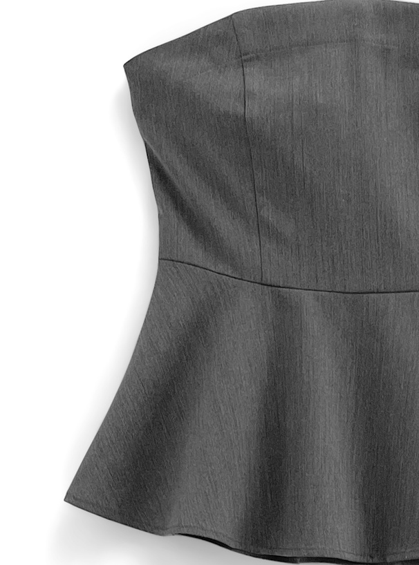 パンツセットアップ ペプラムデザインベアトップセットアップ