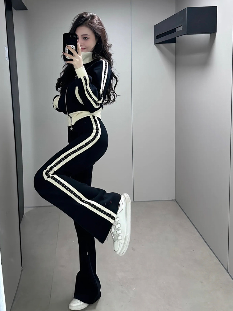 パンツセットアップ サイドラインワイドパンツセットアップ