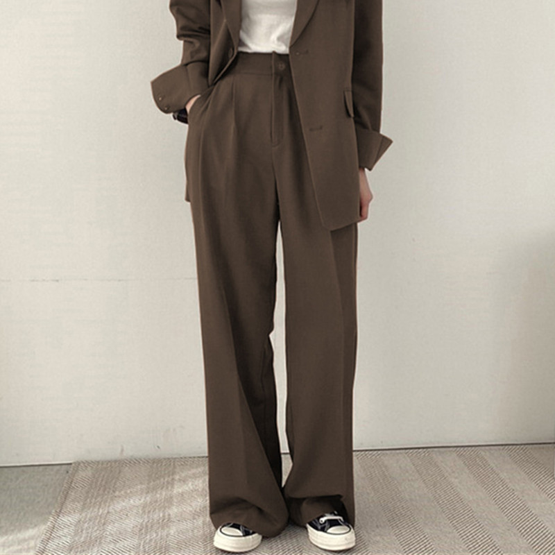 パンツセットアップ 上品フォルムワイドパンツ