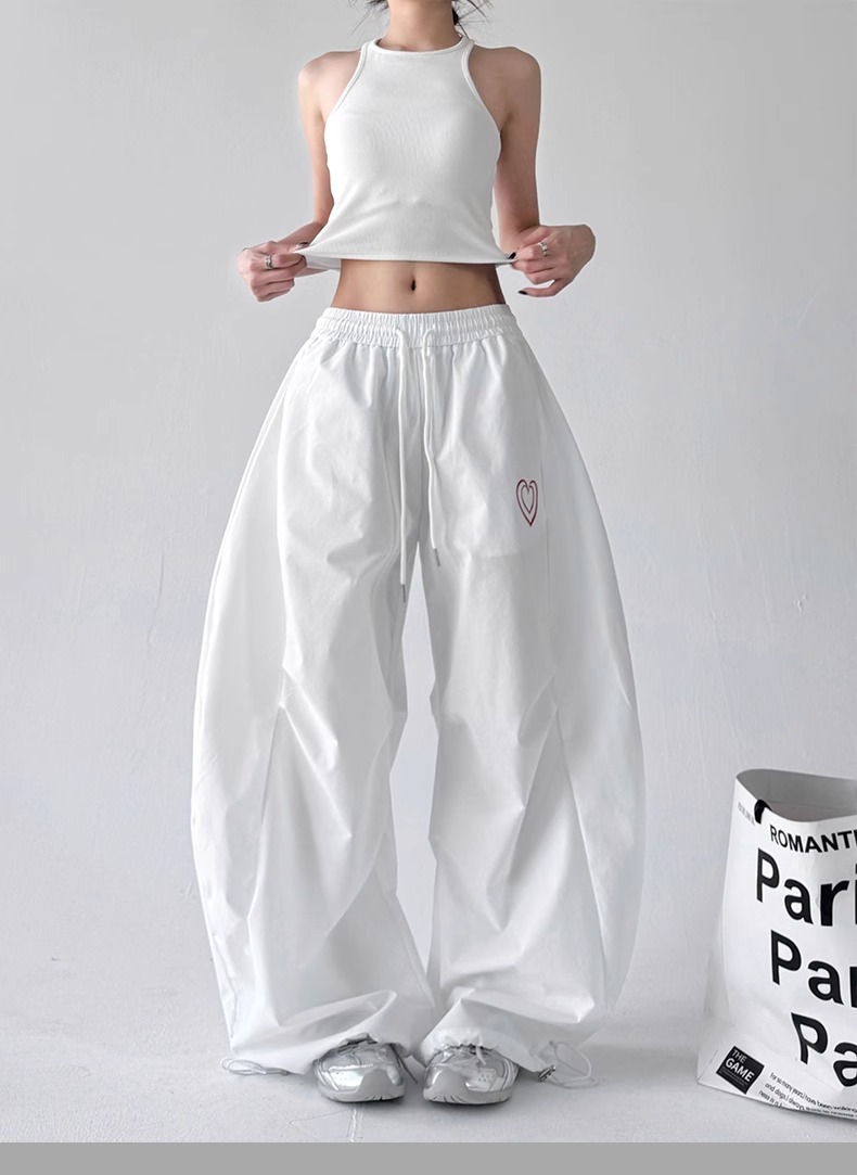 パンツセットアップ ハートモチーフ超ワイドパンツセット