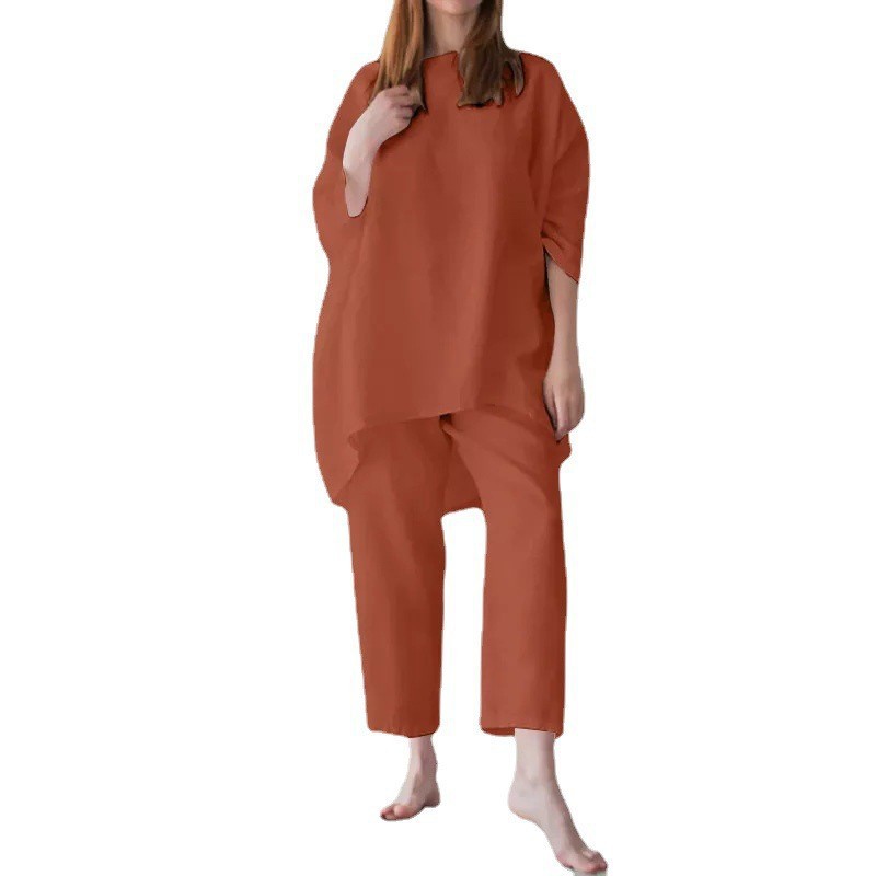 パンツセットアップ ゆったりチュニック風上下セット リラックス着