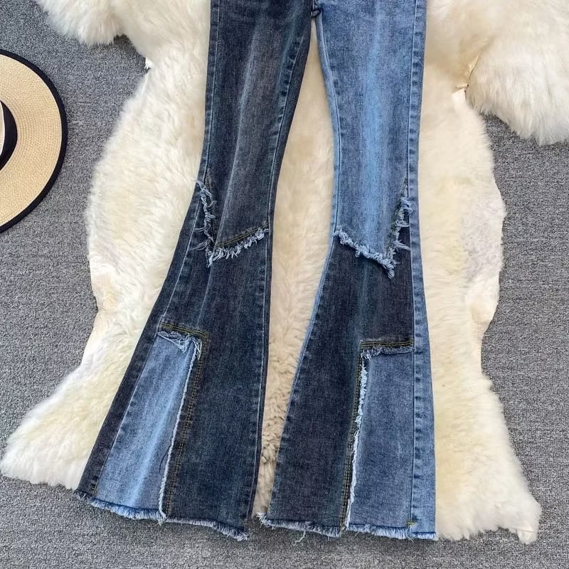 パンツセットアップ 切替デザインフレアパンツ