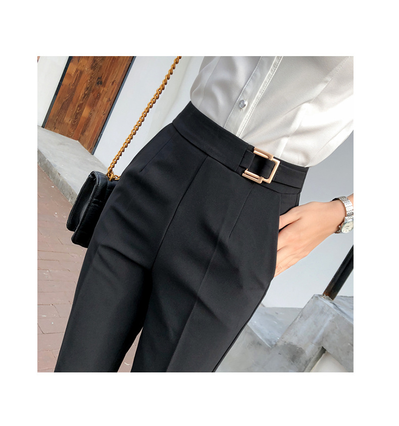 パンツセットアップ 洗練ベルト付きテーパードパンツ