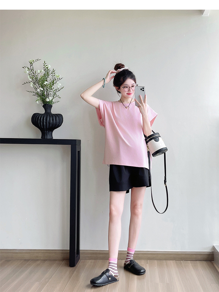 パンツセットアップ シンプル上品ショートセットアップ