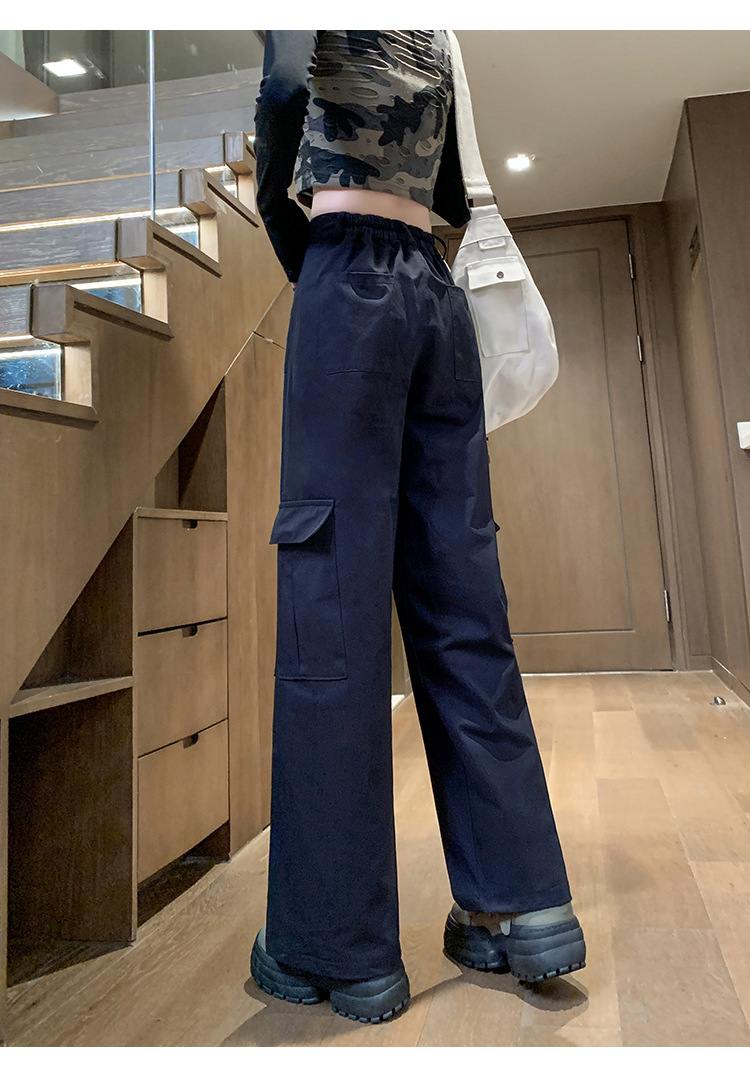 パンツセットアップ ゆったりカーゴポケット付きワイドパンツ