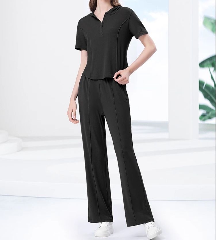 パンツセットアップ ワイド フード付きワイドパンツセットアップ