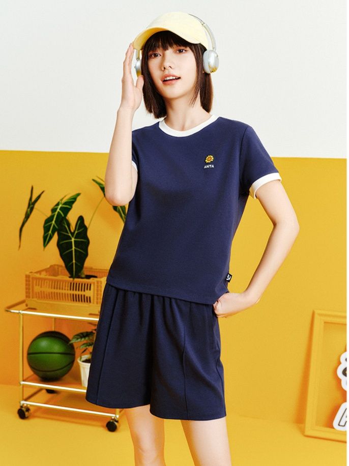 パンツセットアップ ショート シンプル休日セットアップ