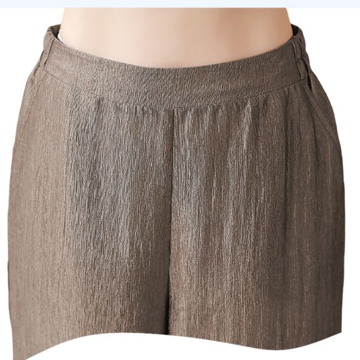 パンツセットアップ リネン風素材アシンメトリーセットアップ