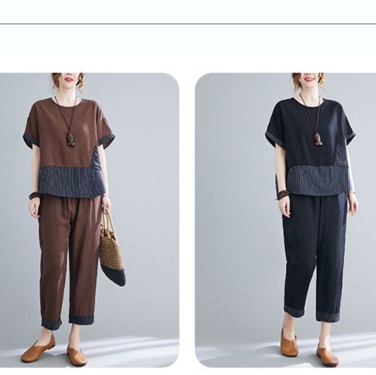 パンツセットアップ 和モダン切替ワイドパンツセットアップ