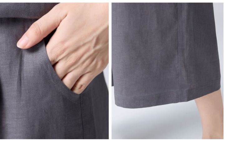 パンツセットアップ 涼やか麻混リネンショートセットアップ