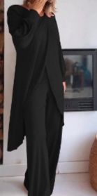 パンツセットアップ ドレープ風ワイドパンツセットアップ