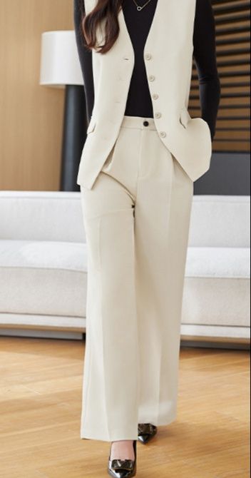 パンツセットアップ ベスト風ゆったりパンツセット