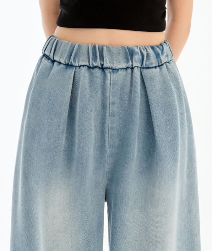 パンツセットアップ リラクシー デニムワイドパンツ