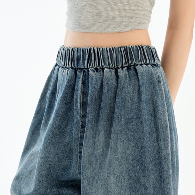 パンツセットアップ リラクシー デニムワイドパンツ