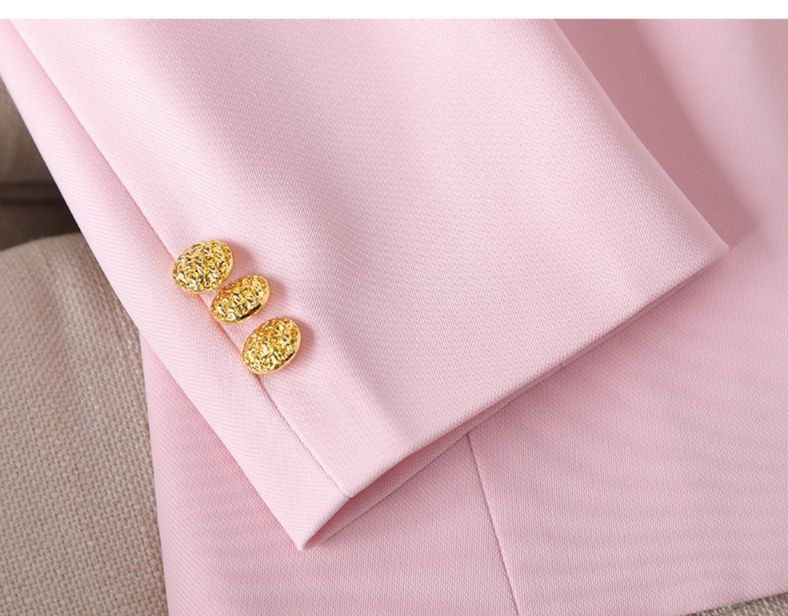 パンツセットアップ 鮮やか金釦ダブルジャケットセット