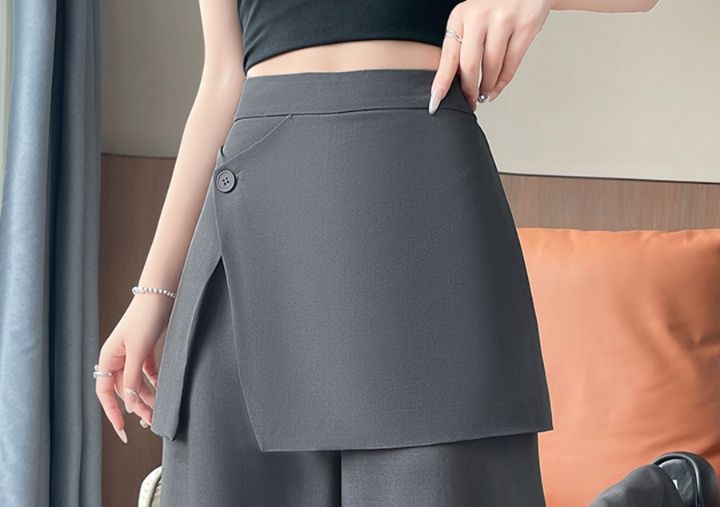 パンツセットアップ 重ね着風ラップデザインワイドパンツ
