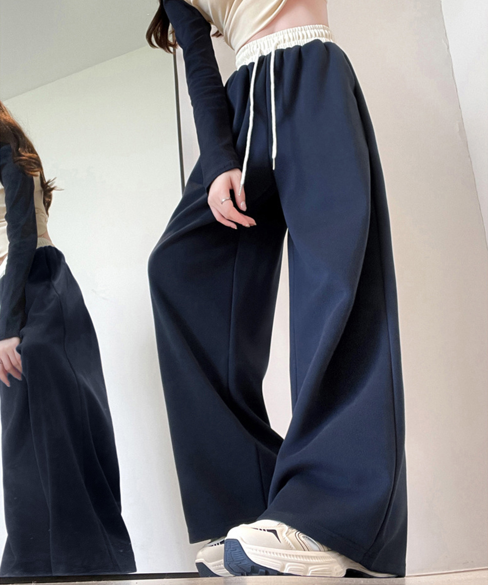 パンツセットアップ レディース ワイド スウェットパンツ ゆったり楽ちん