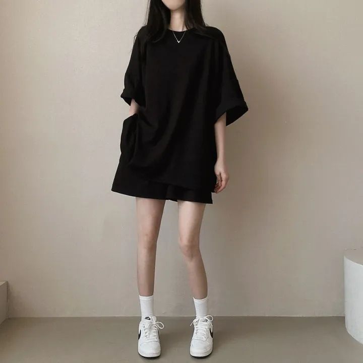 パンツセットアップ ゆったりオーバーサイズ上下セット半袖ショートパンツ