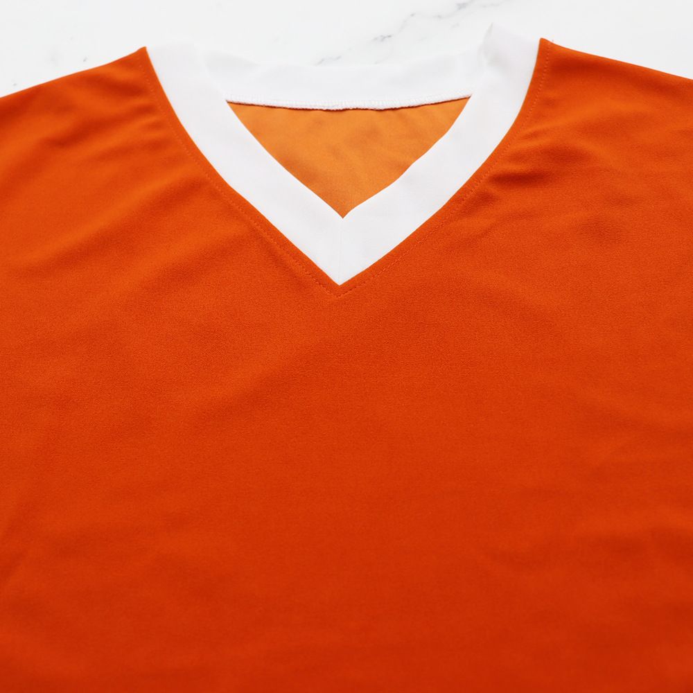 パンツセットアップ 配色切替ブイネック半袖トップスワイドパンツセットアップ