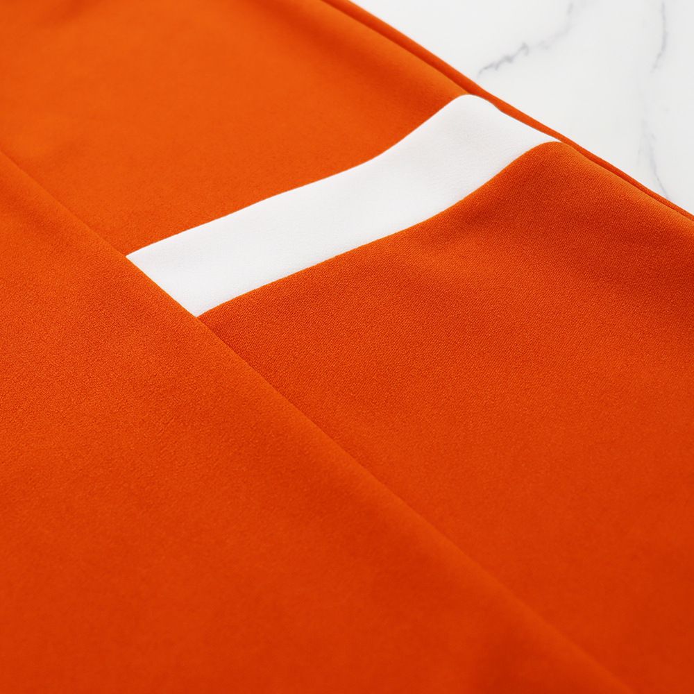 パンツセットアップ 配色切替ブイネック半袖トップスワイドパンツセットアップ