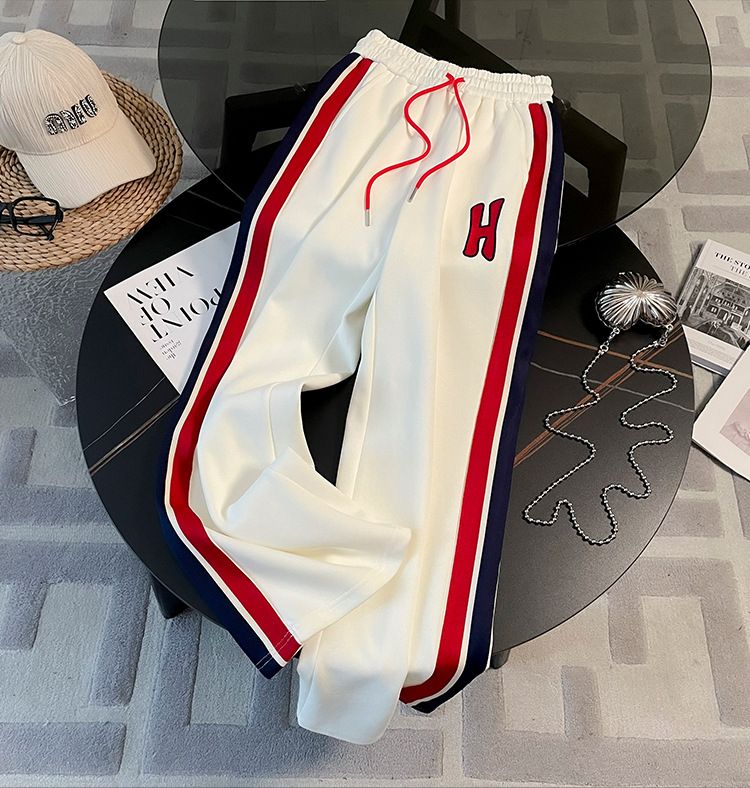 パンツセットアップ サイドラインデザインジップアップジャージ風セットアップ