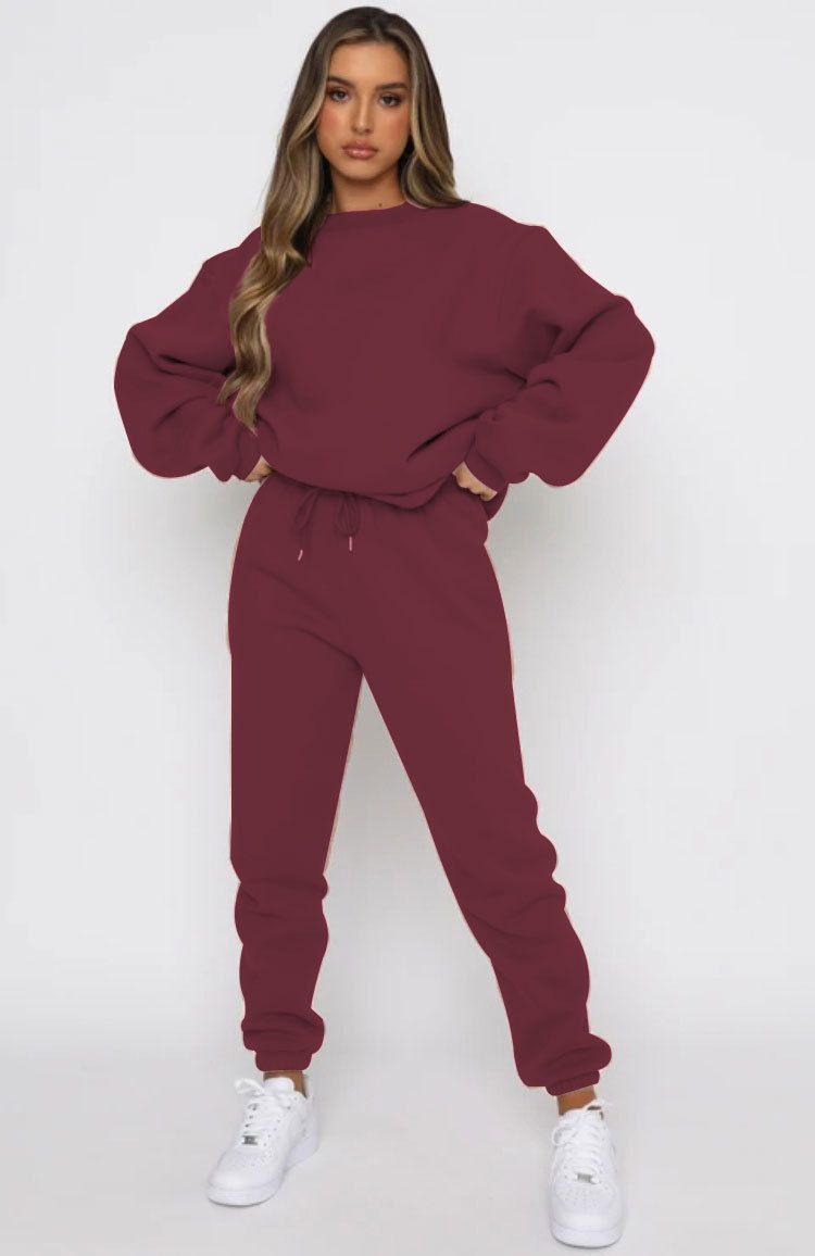 パンツセットアップ 裏起毛スウェット上下セットゆったりワイドパンツルームウェア