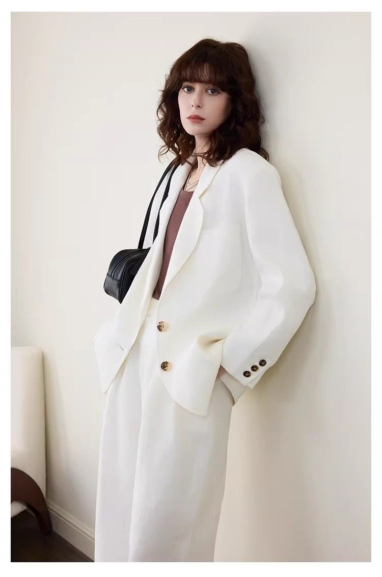 パンツセットアップ ワイド リネンタッチ フォーマルワイドセットアップ