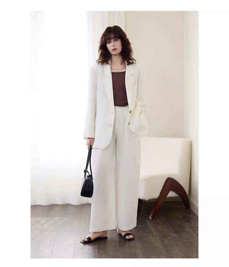パンツセットアップ ワイド リネンタッチ フォーマルワイドセットアップ