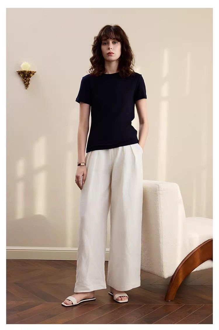 パンツセットアップ ワイド リネンタッチ フォーマルワイドセットアップ