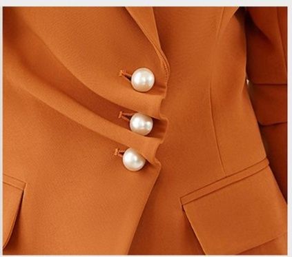 パンツセットアップ パールボタン付きダブルジャケットパンツセットアップ
