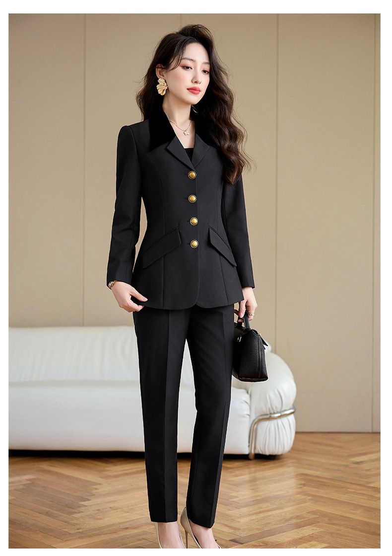 パンツセットアップ 金ボタン装飾テーラードジャケットパンツセットアップ