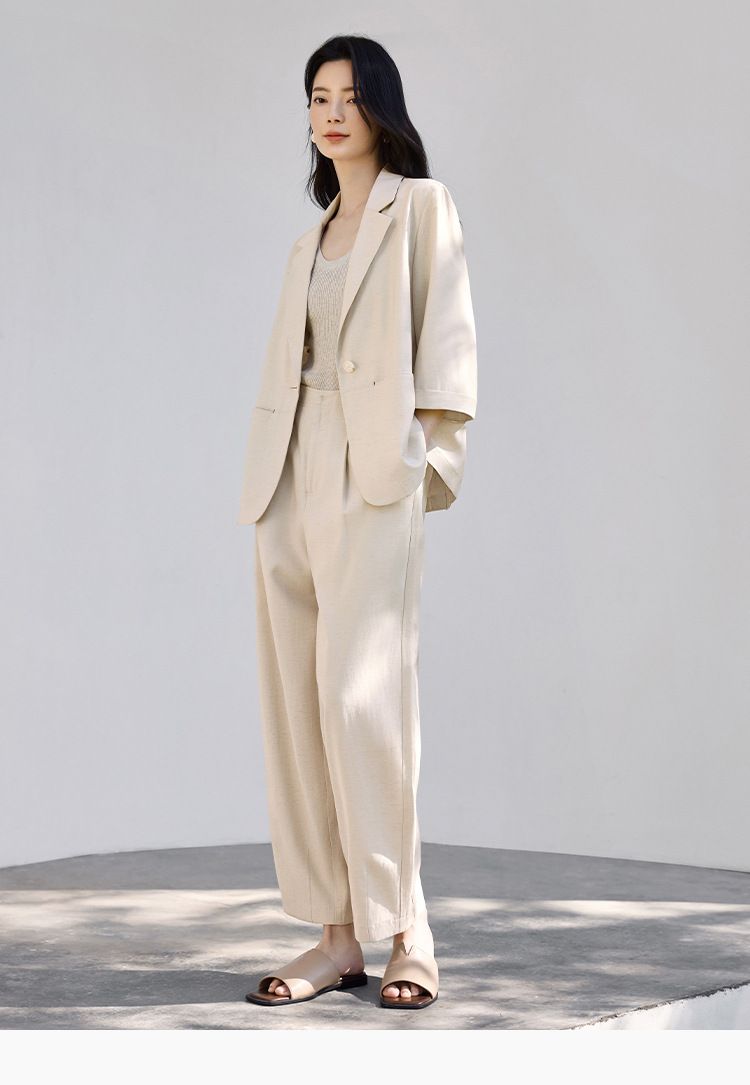 パンツセットアップ テーラードジャケット×ワイドパンツセットアップ