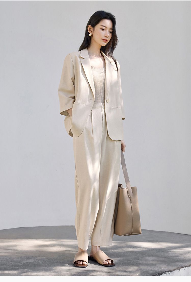 パンツセットアップ テーラードジャケット×ワイドパンツセットアップ