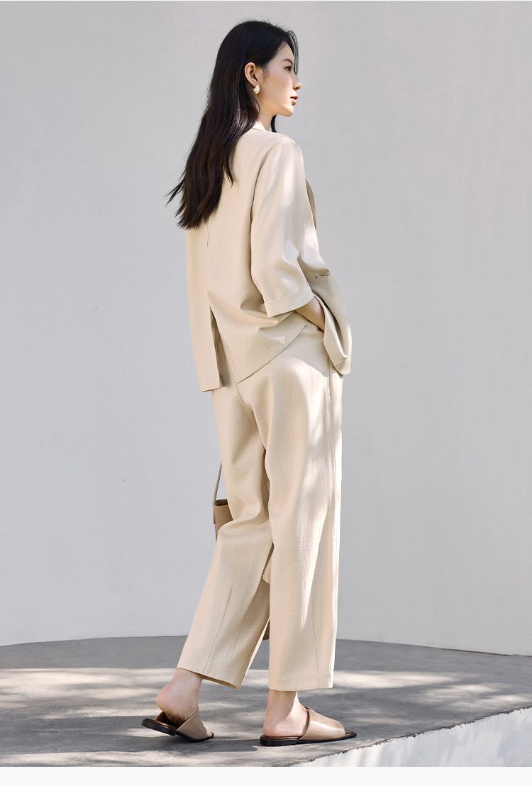 パンツセットアップ テーラードジャケット×ワイドパンツセットアップ